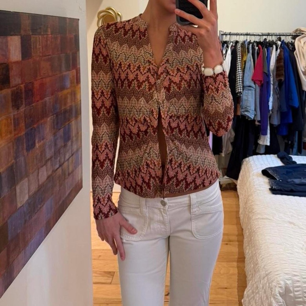 Dr2 Multicolor Zigzag Button Down Shirt - image 1